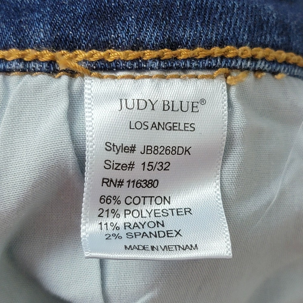 Judy‎ Blue Jeans Skinny Fit Womens 15/32 Blue Cotton Mid Rise Distressed Plaid - Picture 7 of 13